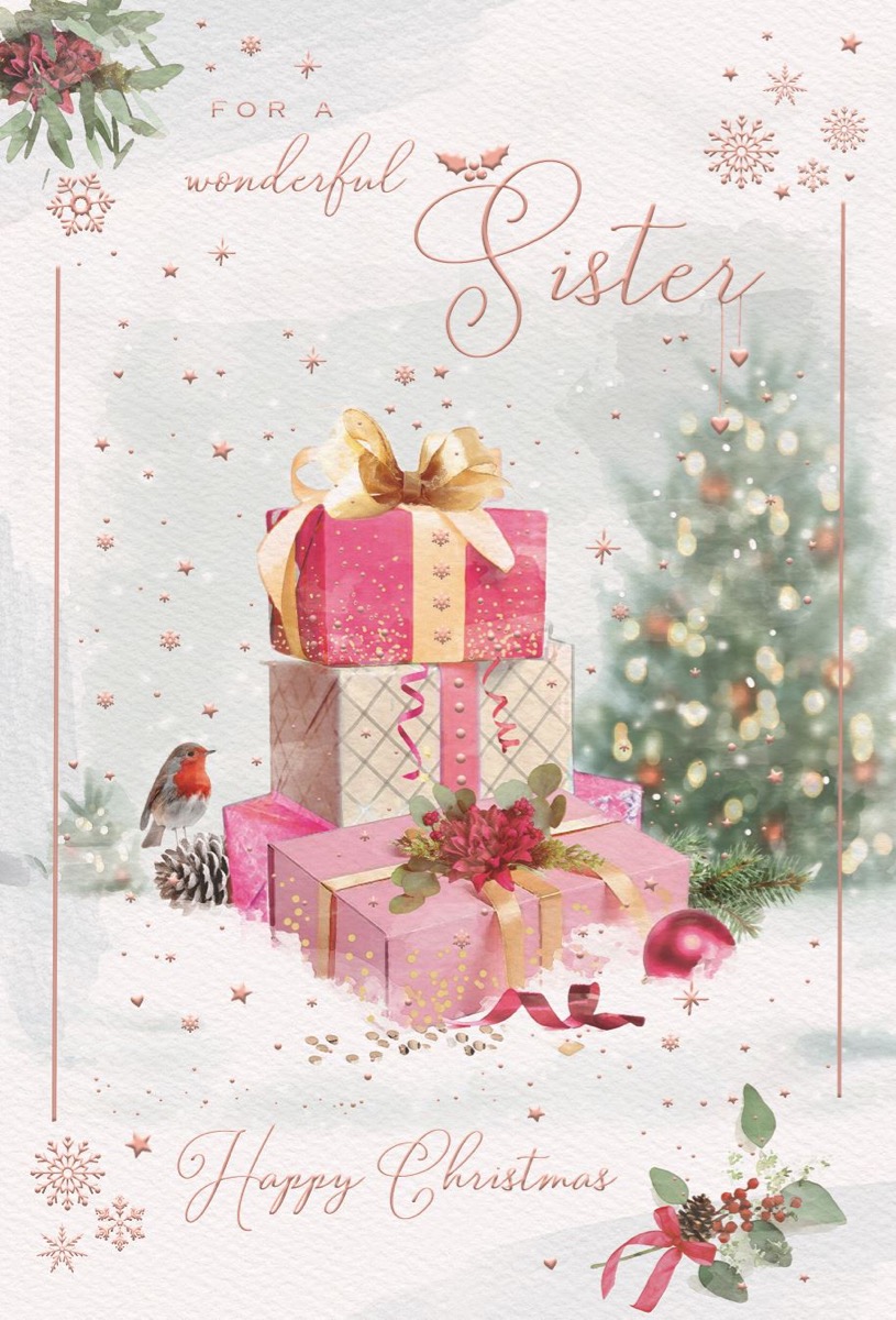 Christmas Card: For a Wonderful Sister