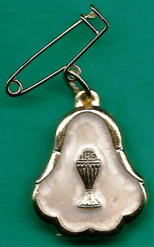 Communion Medal - Perlised with pin