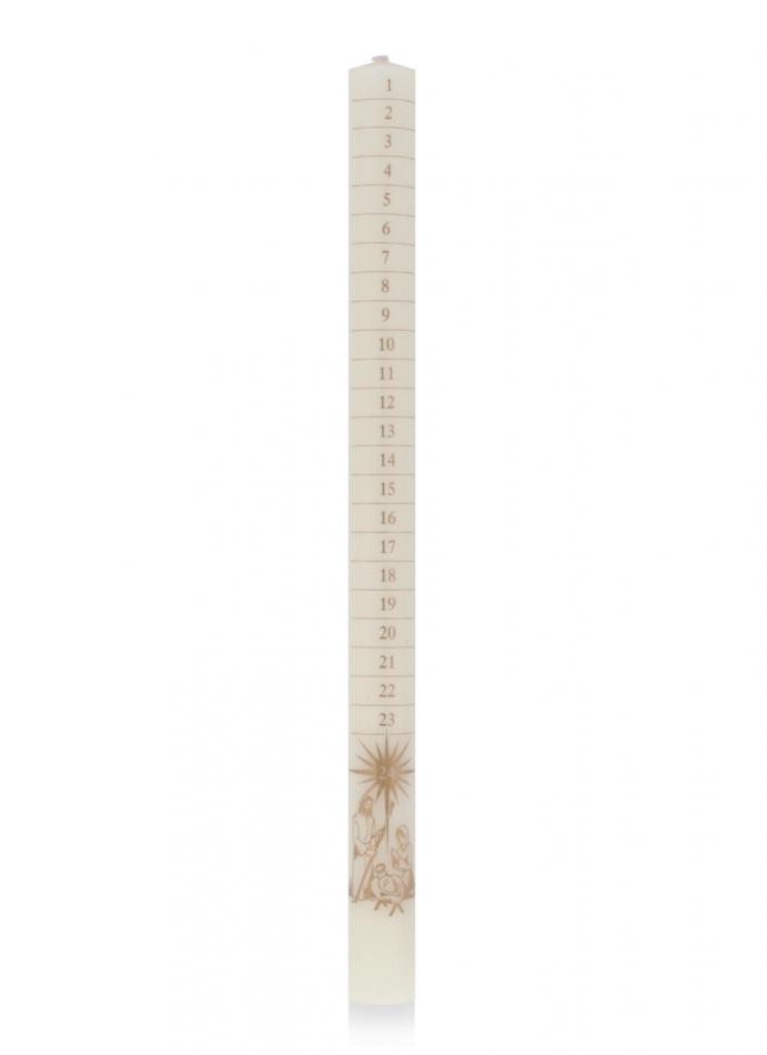 12" x 7/8" Numbered Advent Candle - Nativity Scene