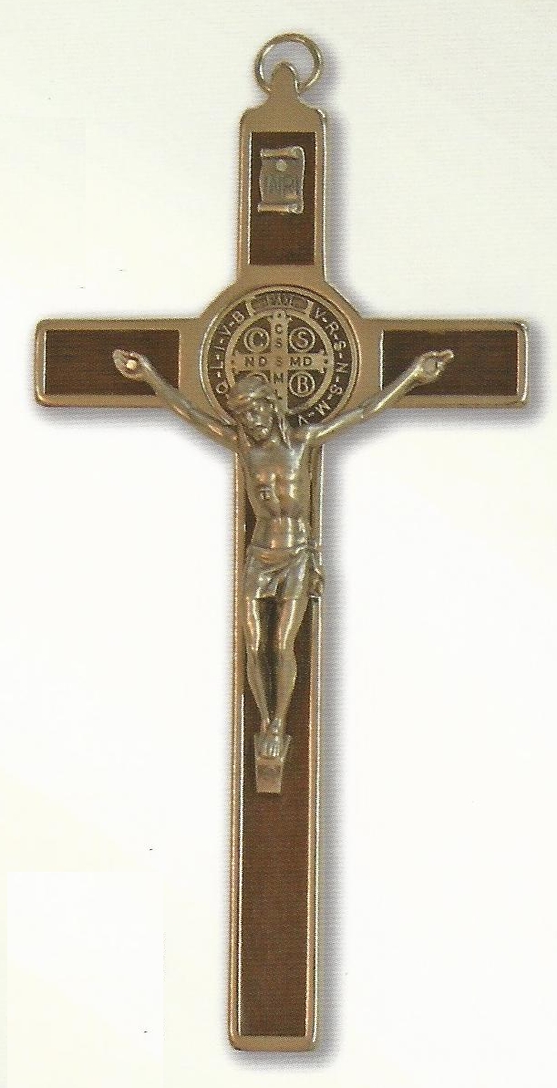 Hanging St. Benedict's Crucifix - Metal & Wood