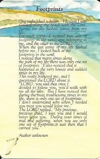 Footprints Prayercard 531909