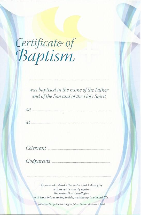Certificate of Baptism