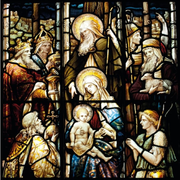Christmas Card: NATIVITY STAINED GLASS