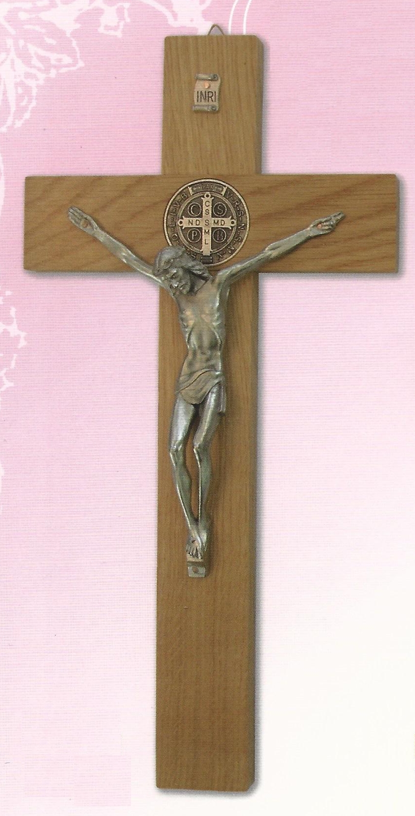 St. Benedict's Crucifix - Natural Wood