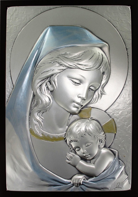 Silver Plaque – Mother & Child