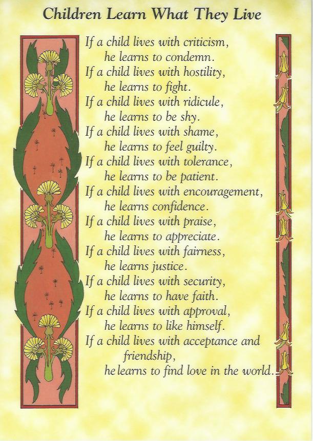 Children Learn What They Live