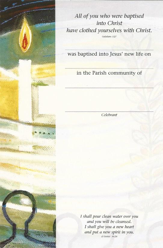 Baptism Certificate