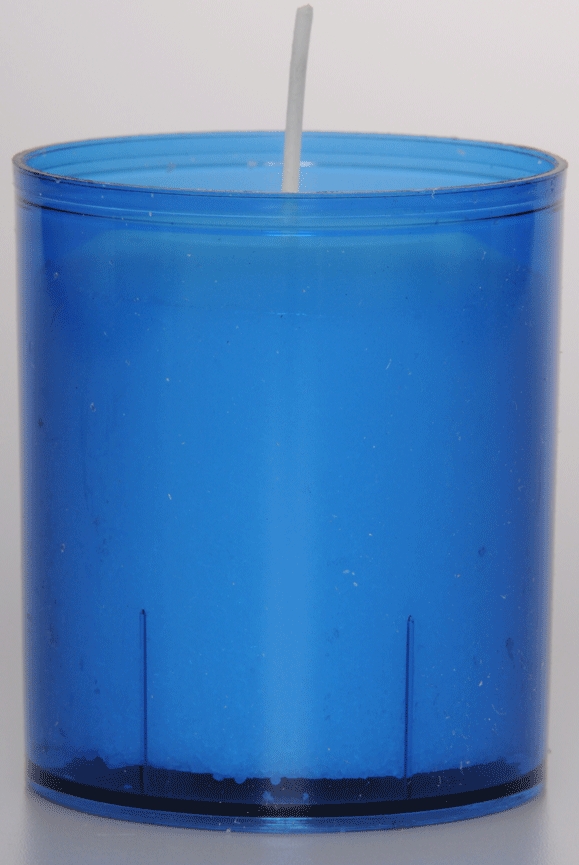 Blue Plastic Cased Votive Candle