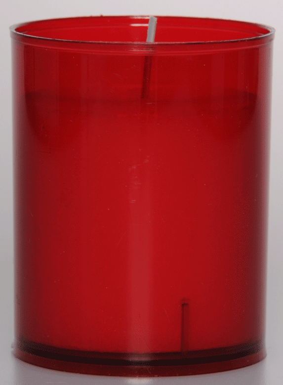 Red Plastic Cased Votive Candle