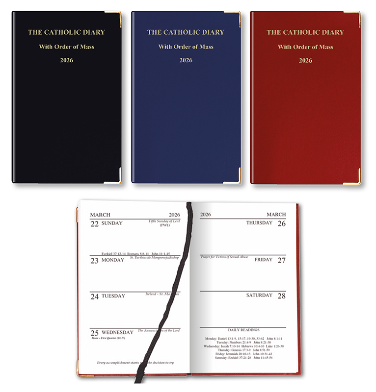 The Catholic Diary With Order of Mass 2026 - BLACK or BLUE
