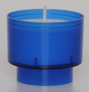 Blue Plastic Cased Votive Candle With Skirt