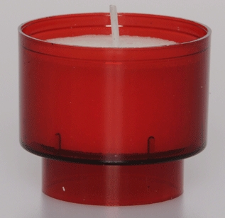 Red Plastic Cased Votive Candle With Skirt