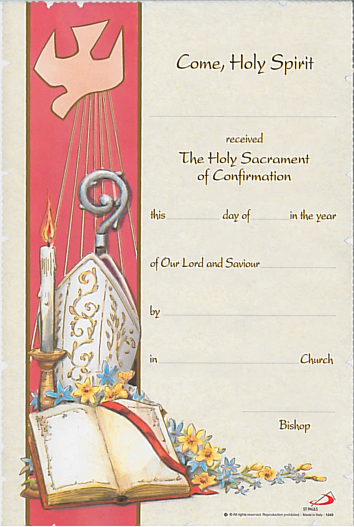 Confirmation Certificate