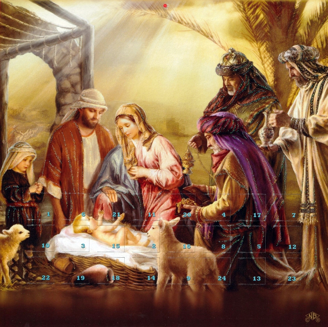 Nativity with 3 Kings & Shepherd Boy Advent Calendar
