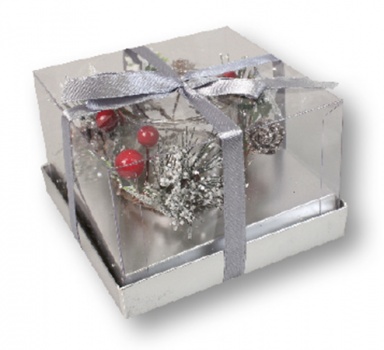Silver - Christmas Candle Holder