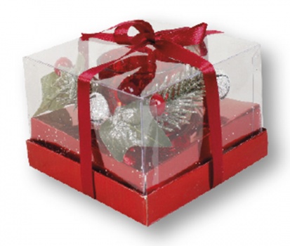 Red / Holly - Christmas Candle Holder