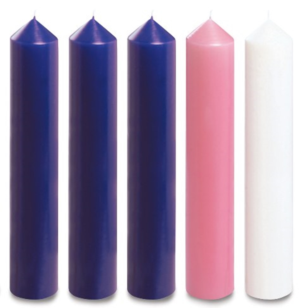 12" X 2" Advent Candles (3 purple,1 pink & 1 white)