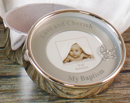 Metal Photo Keepsake Box - Baptism