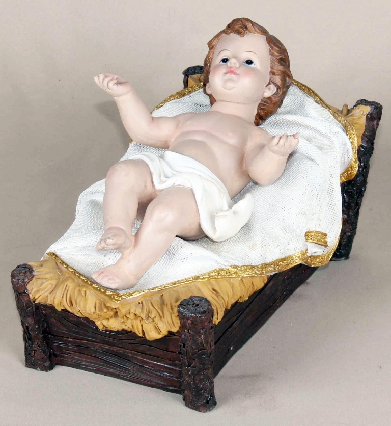 13" Baby Jesus With Crib