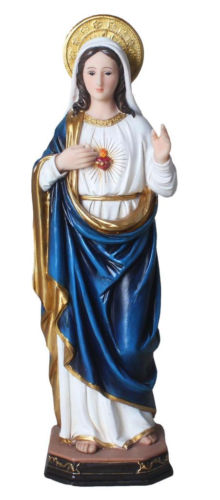 Immaculate Heart of Mary Statue (White & Blue) - 12"