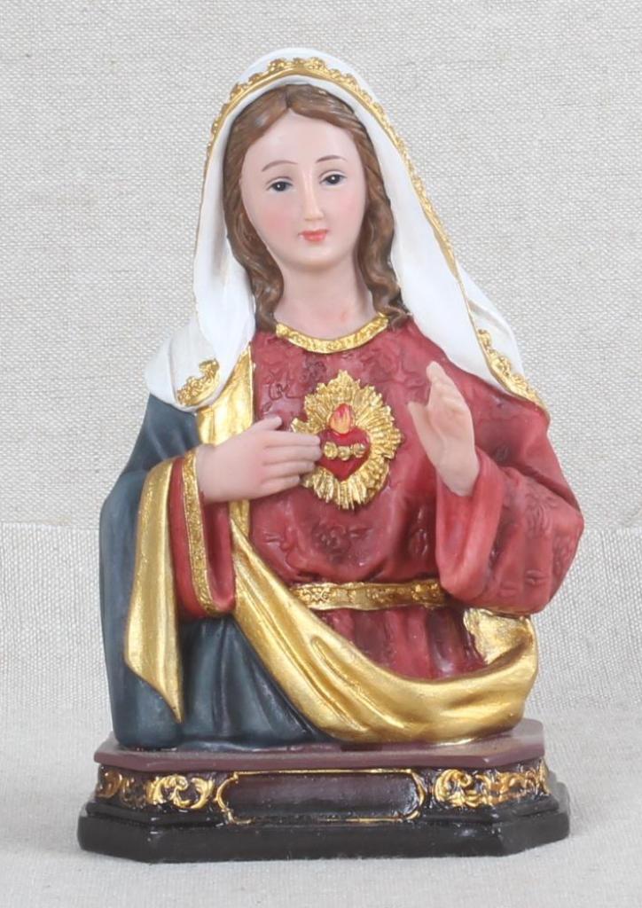 Immaculate Heart of Mary Bust Statue - 6"