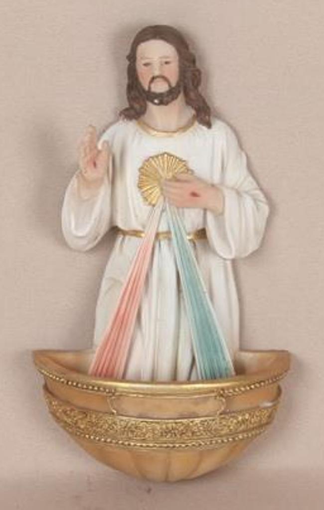 Divine Mercy Holy Water Font - 6"