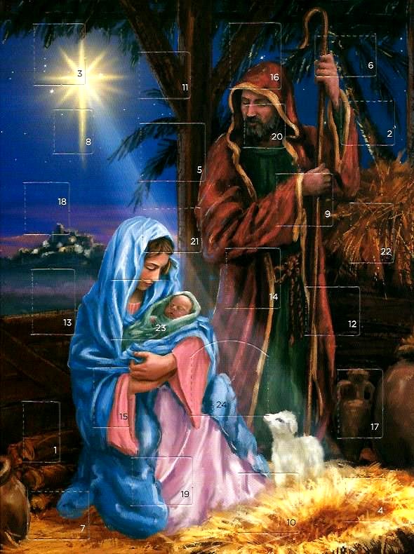 Nativity Advent Calendar Card