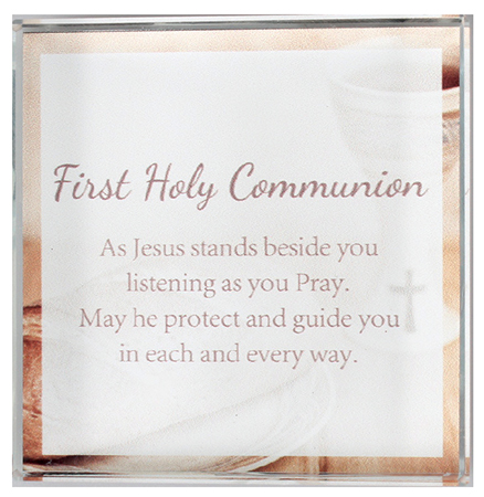 Communion Glass Block Paperweight