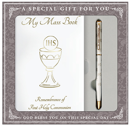 Communion Gift Set - Prayer Book (White) & Pen