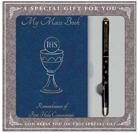 Communion Gift Set - Prayer Book (Blue) & Pen