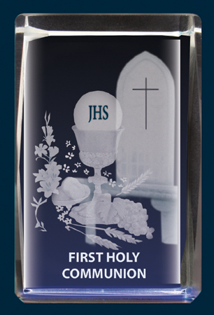 Laser Engraved Crystal Communion Block