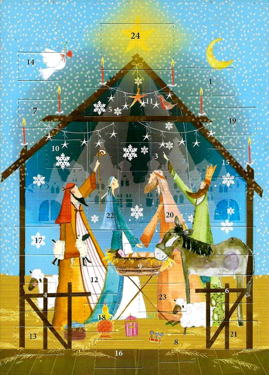 Christmas Nativity Advent Calendar Card