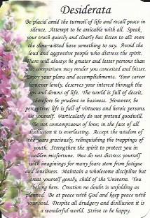 Desiderata Prayercard