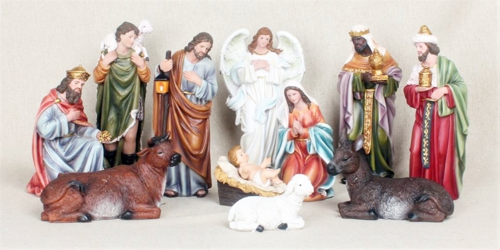 8" Nativity Figures (sheep on Shepherd's shoulders)
