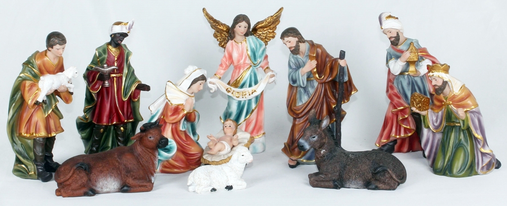 8" Nativity Figures (Shepherd holding a sheep in his arms)