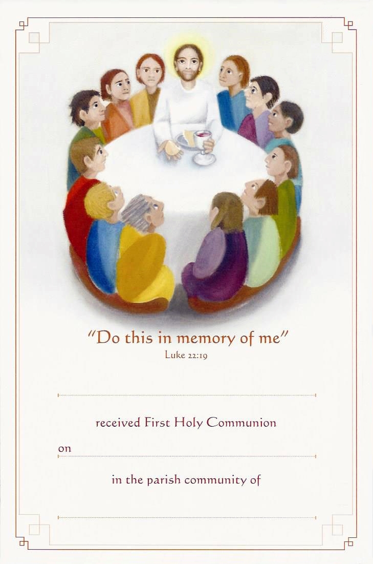 First Communion Certificate (Do This in Memory of Me)