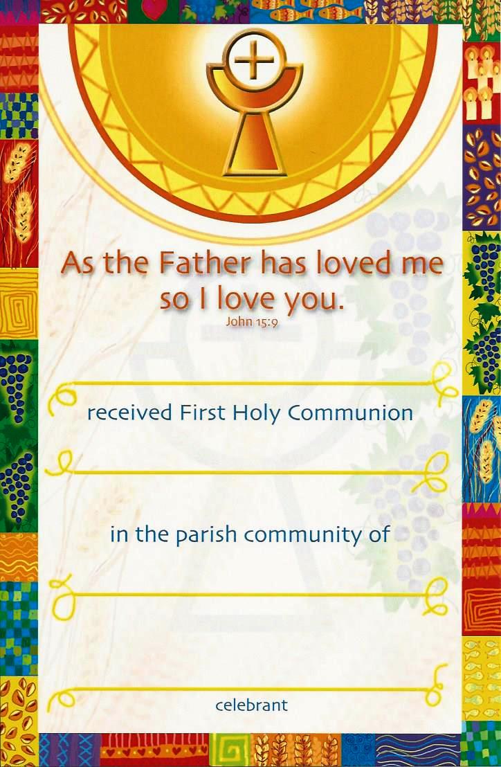 First Communion Certificate (As the Father has loved Me)