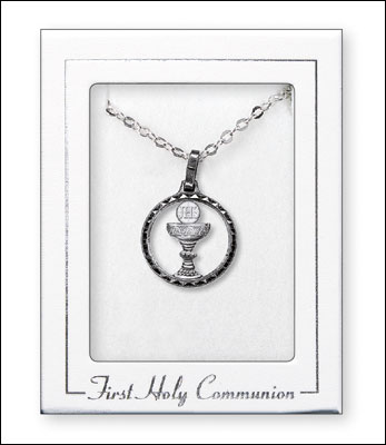 Silver Plated Necklet with Communion Pendant