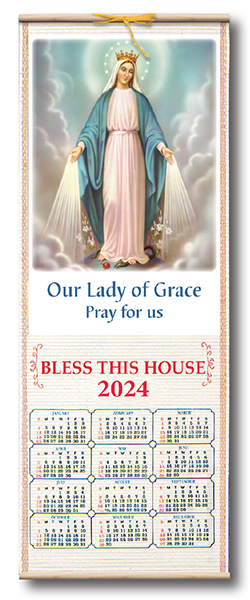 Our Lady of Grace Wood Scroll Calendar 2026