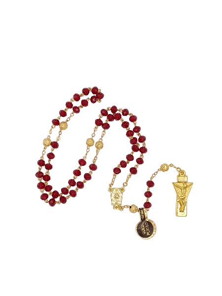 Rosary: Gold Plated, Crystal Beads 6mm