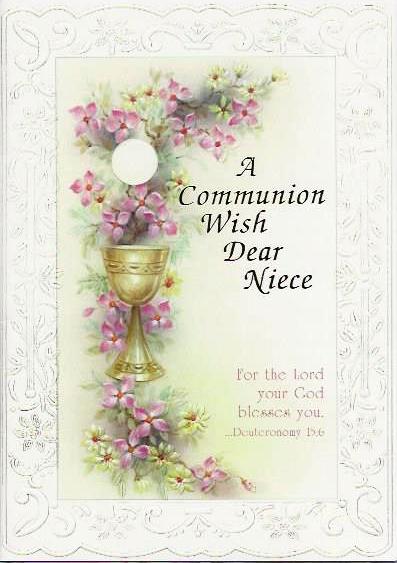 A Communion wish dear Niece Greetings Card 