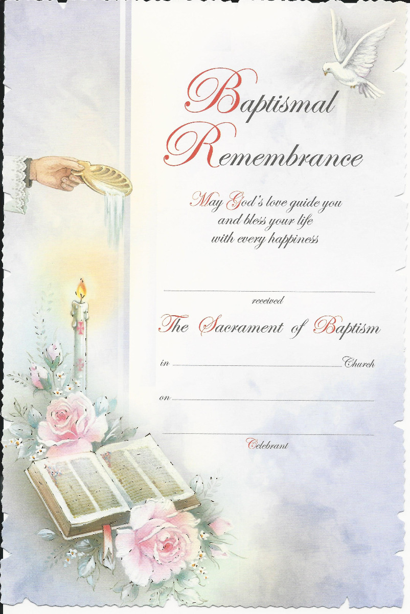 Baptismal Certificate - Baptismal Remembrance 