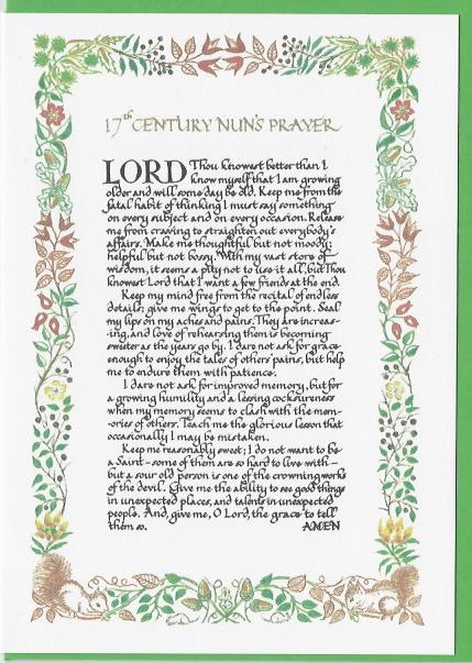 Blank Folded Card - 17th Century Nun's Prayer 536464