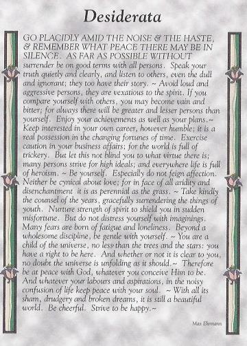 Blank Card - Desiderata (Folded Card) 536482