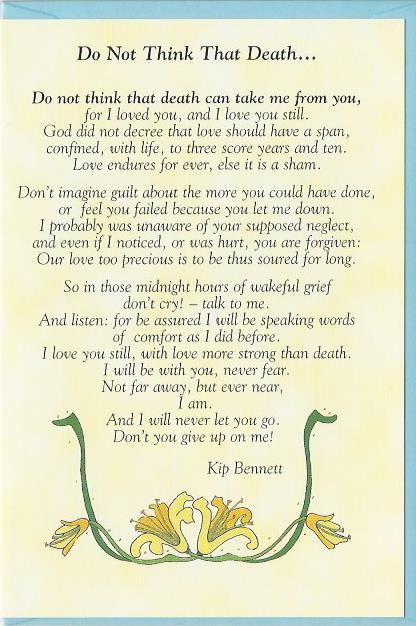 Blank Card - Do Not Think That Death... (Folded Card) 532336