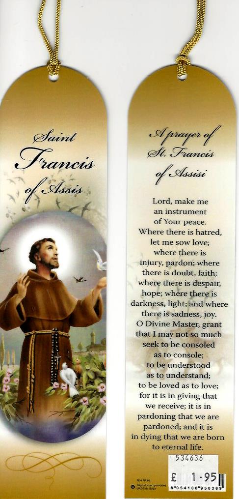 Bookmark - St Francis of Assisi 534636