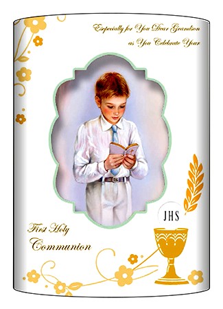 1st Communion Grandson Card/3 D-Pillow effect
