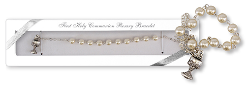 Communion Glass Rosary Bracelet