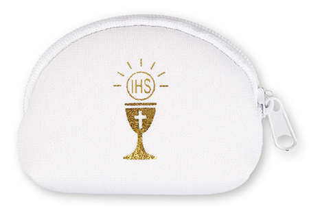 Communion Rosary Purse - White
