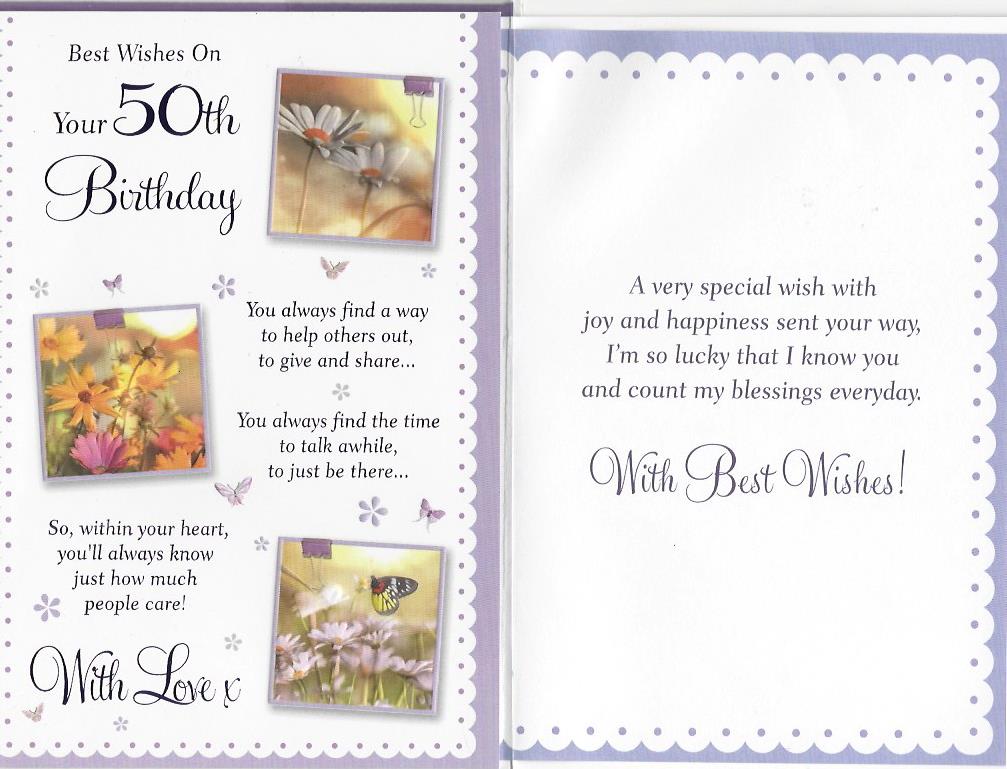 Card - 50th Birthday Female 